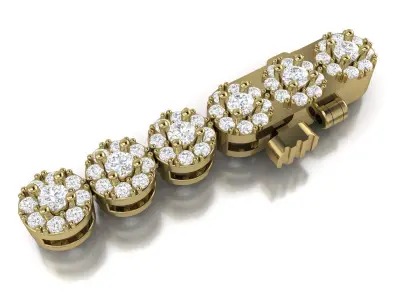 Round Halo Diamond Bracelet H17 - 47319 3D print model