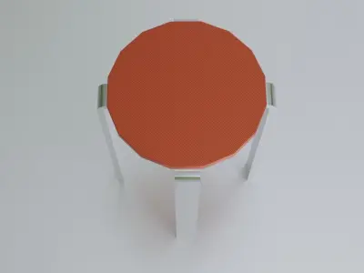 Tabouret-Stool With Metal Leg Low-poly 3D model