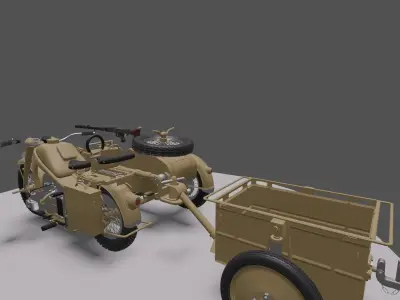 The Zundapp KS 750 motorcycle 3D model