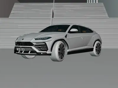 Automotive Render Scene 2 3D Blender File Textured 3D model