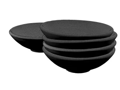 Madam Stoltz - bowl set - green white black 3D model