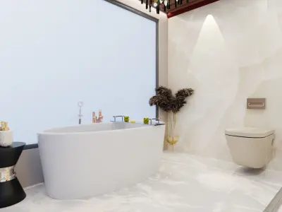 Luxury Modern Bathroom Interior Design Asset 3D model