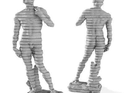 David tall Sculpture Michelangelo sliced 3D model