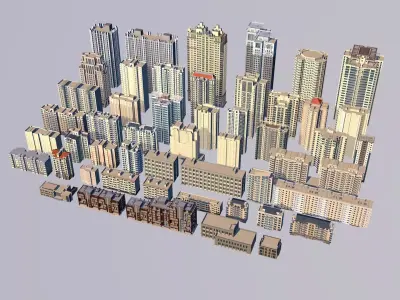 Modern urban high-rise buildings building ancillary buildings 3D model