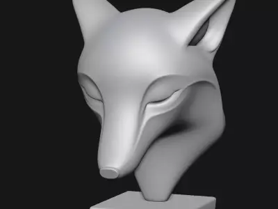 Fox head sculpture 3D print model