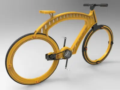 Hubless Bicycle Concept Design 3D model