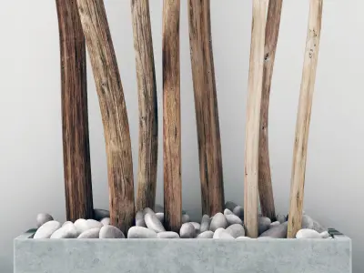 Planter small branch decoration n1 3D model
