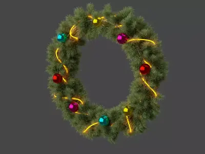 Christmas Wreaths Low-poly 3D model