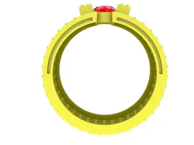 Luxury Wide Band Ruby and Diamond Men Ring 3D Model  4929 3D print model