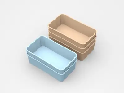 Industrial Plastic Containers On Top Of Each Other 3D model