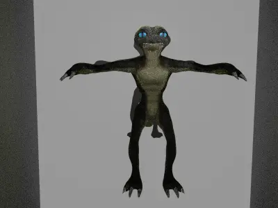 Half Haman and Reptile 3D model