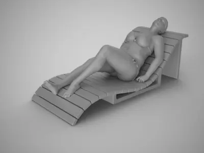 Woman on the Sunbed 3D print model
