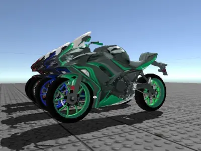 Low poly  Motor Bike  3D model