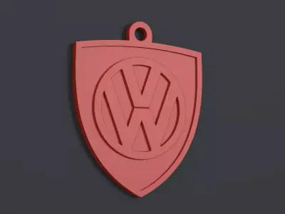 volkswagen logo key ring 02 3D print model