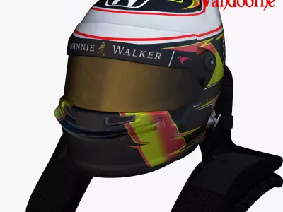 Vandoorne helmet 2017 Low-poly 3D model