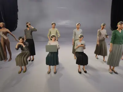 Modular Character - Asian Business Woman - FH2 Low-poly 3D model