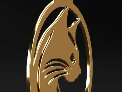 Cat necklace Low-poly 3D model