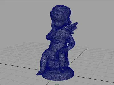 Cupid figurine Low-poly 3D model