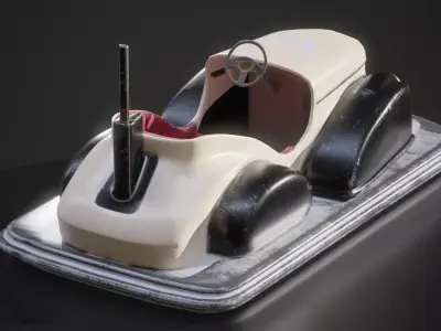 Retro Futuristic Bumper Car Low-poly 3D model