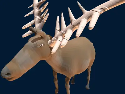 Low-Poly Deer For Game Engine Low-poly 3D model