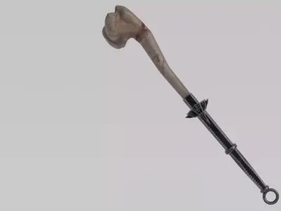 Dragon Bone Two Handed Mace from Skyrim Low-poly 3D model