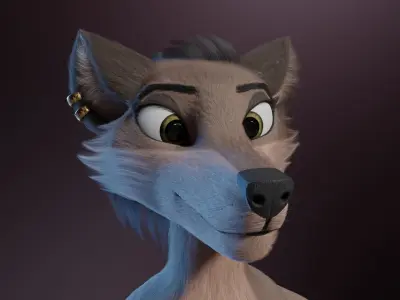 Sapphire Anthro Fox 3D model