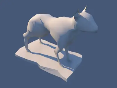 Dog Sculpture Low-poly 3D model