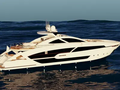 Yacht luxury  Low-poly 3D model