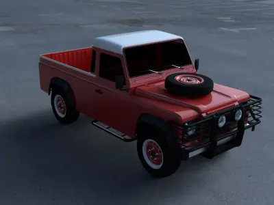 Land Rover Defender 110 Pick Up exterior HDRI 3D model
