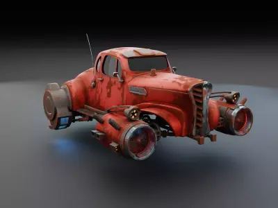 Stylized old car version 3D model