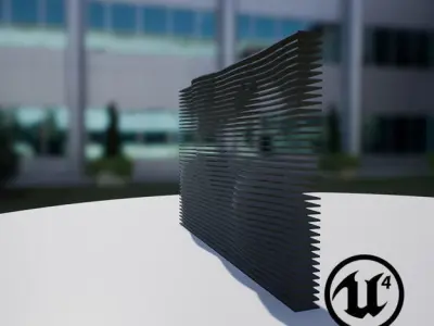 Waving Wall Panel B Low-poly 3D model