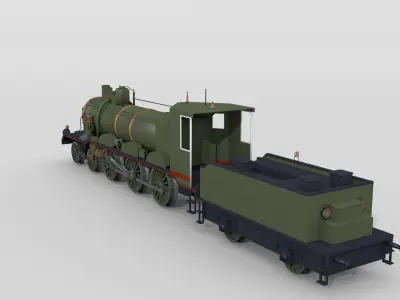 Historical Swiss steam locomotive 3D model