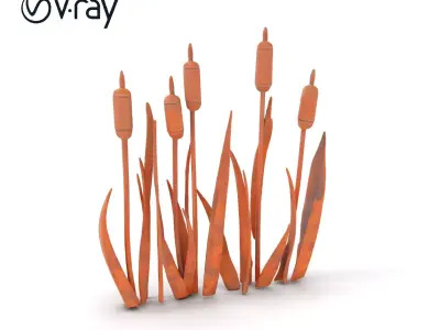 Rustic Cattail Reeds Model Pack Low-poly 3D model