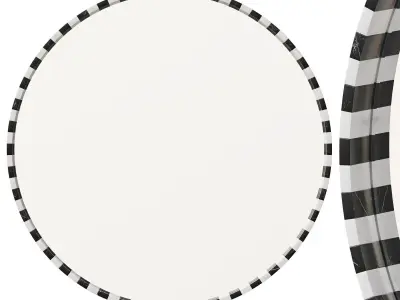 Round Black and White Marble Mirror By Global Views 3D model