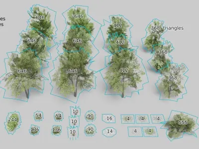 Shapespark low poly exterior plants kit - Free low-poly 3D model