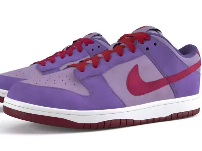 Nike Dunk Low Plum PBR Low-poly 3D model