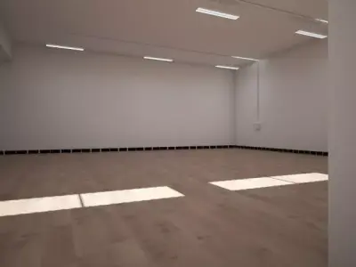 studio render 3 empty room with wooden floor Low-poly 3D model