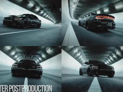 Tunnel Full CGI scene for automotive rendering 3D model