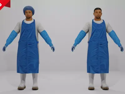 Worker Pack Low-poly 3D model