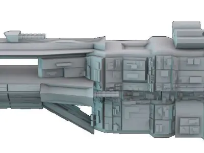 Large Cruiser Spaceship  3D model