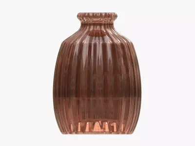 Fluted decorative glass vase 3D model