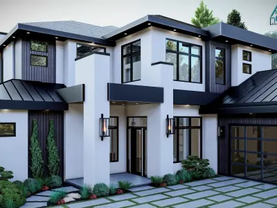 Modern House Number 12 - Stl -Dae file - 3d model Only 3D print model