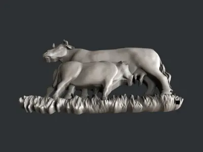 3d STL models for CNC router cow 3D model