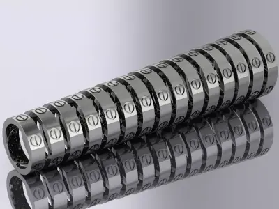 15 Sizes Brand Elegant Rings Jewelry Gold  3D print model