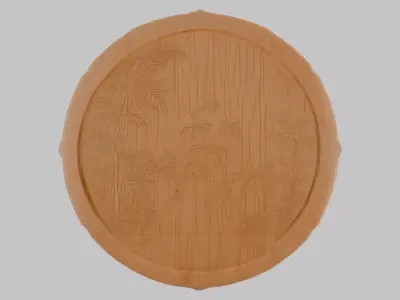 Wooden Carved Emblem Low-poly 3D model purchase