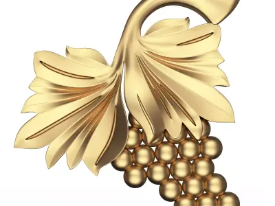 Grape Bas Relief Low-poly 3D model