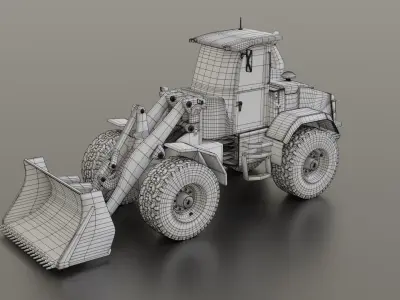 Wheel loader Low-poly 3D model