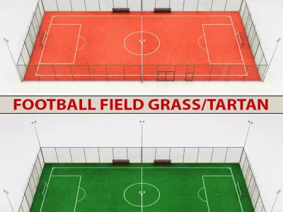 Football soccer stadium field 3D model