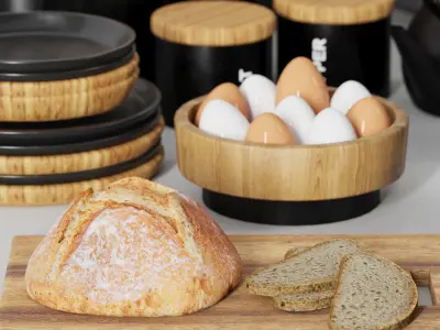 kitchen  shelf decorative 003 3D model