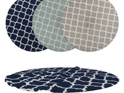 Round Rug Set 94 3D model
